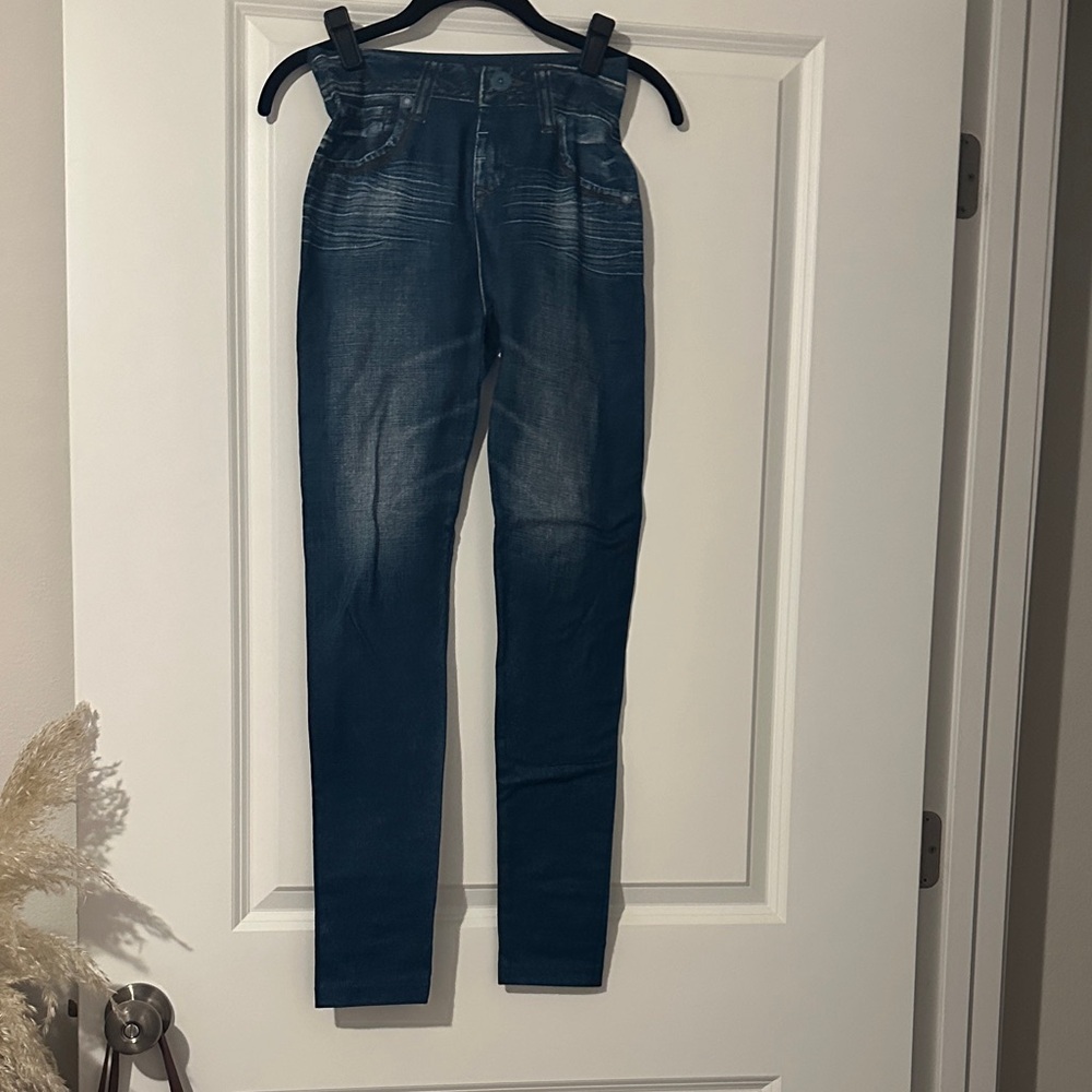 Dark Wash Skinny Jeans - Faded Detail
